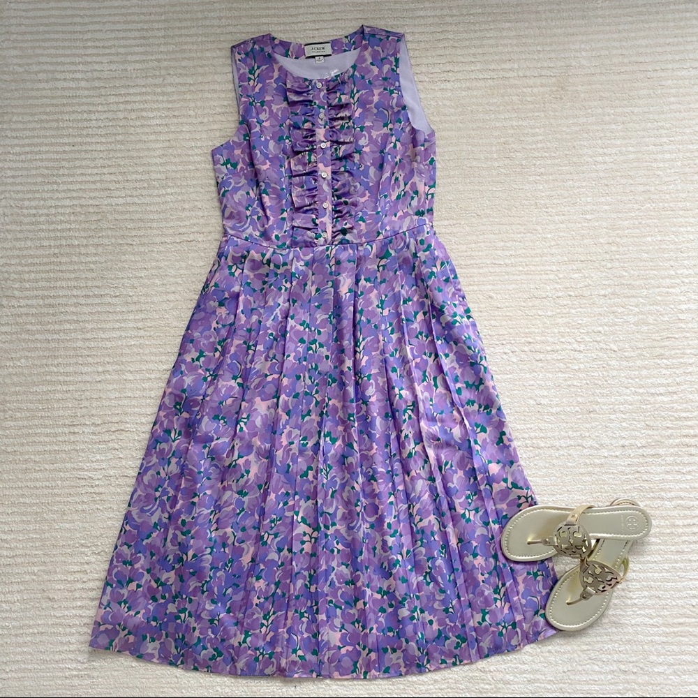 NWT J. Crew ruffle front pleated dress - Picture 6 of 13